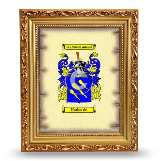 Harbottle Coat of Arms Framed - Gold