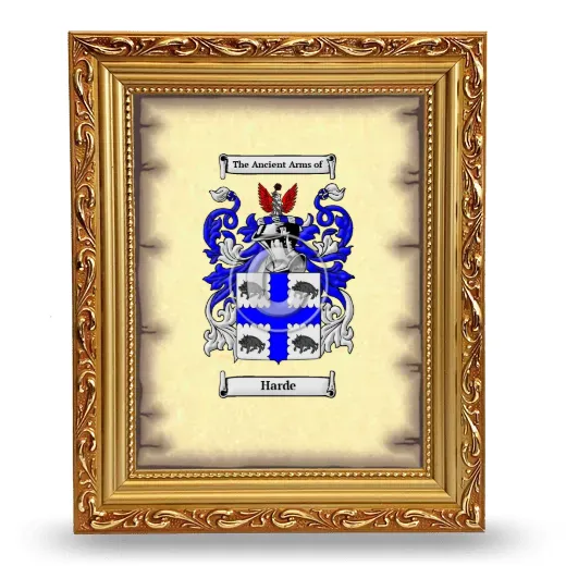 Harde Coat of Arms Framed - Gold