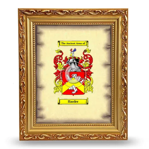 Harder Coat of Arms Framed - Gold