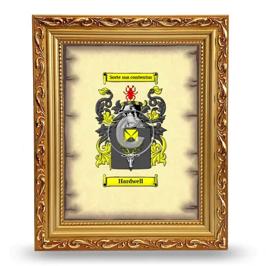Hardwell Coat of Arms Framed - Gold