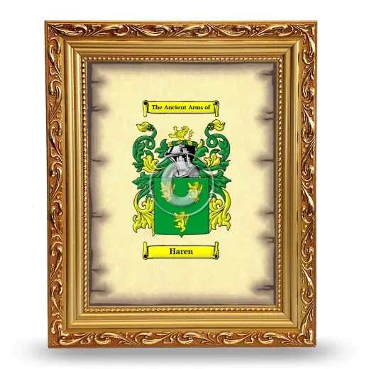 Haren Coat of Arms Framed - Gold