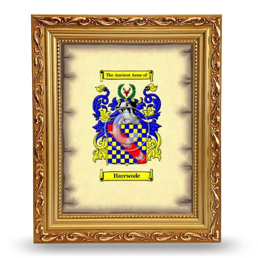 Harewode Coat of Arms Framed - Gold