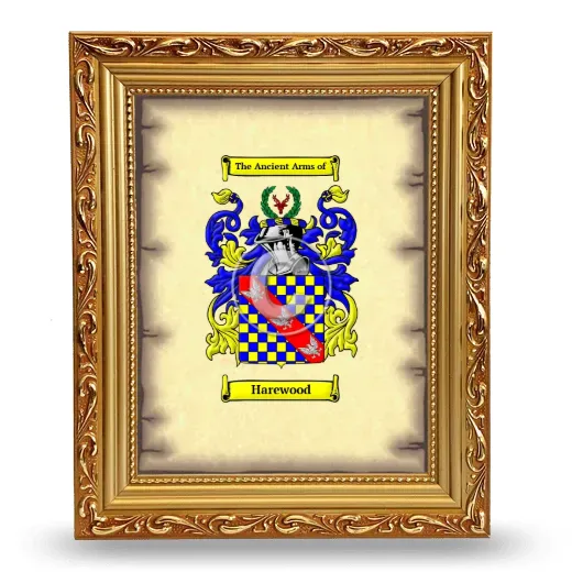 Harewood Coat of Arms Framed - Gold