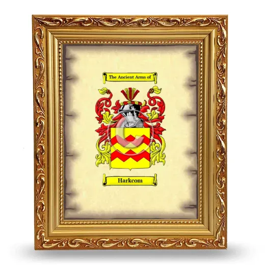 Harkcom Coat of Arms Framed - Gold