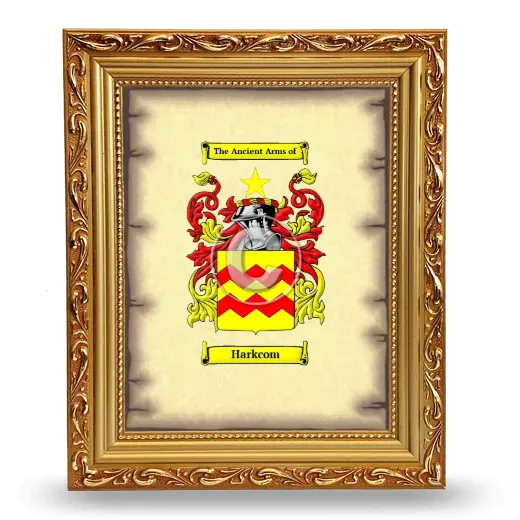 Harkcom Coat of Arms Framed - Gold