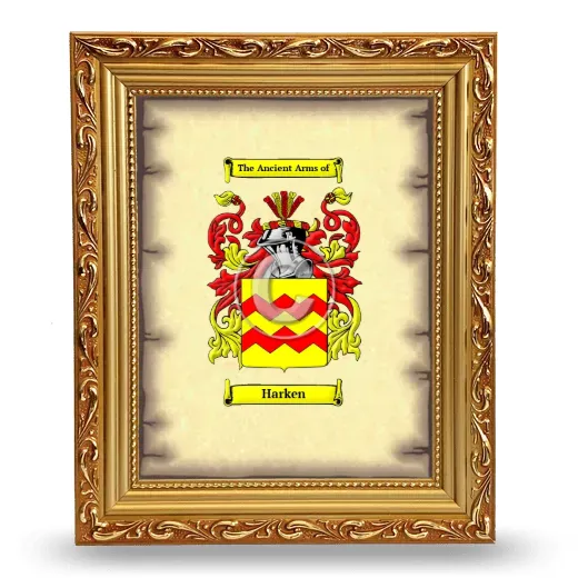 Harken Coat of Arms Framed - Gold
