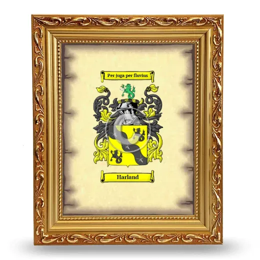 Harland Coat of Arms Framed - Gold