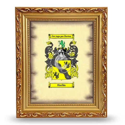 Harlin Coat of Arms Framed - Gold