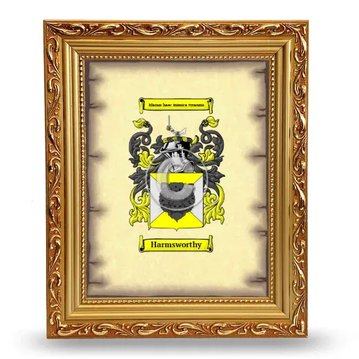 Harmsworthy Coat of Arms Framed - Gold