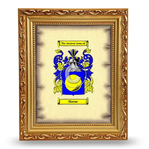 Harne Coat of Arms Framed - Gold