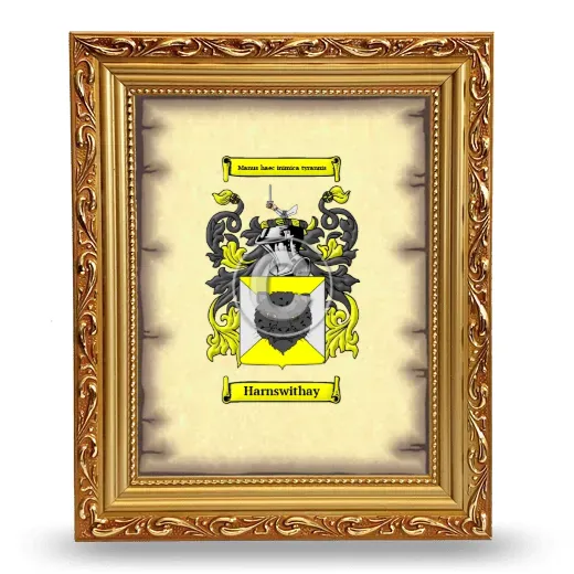 Harnswithay Coat of Arms Framed - Gold