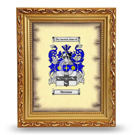 Harnum Coat of Arms Framed - Gold