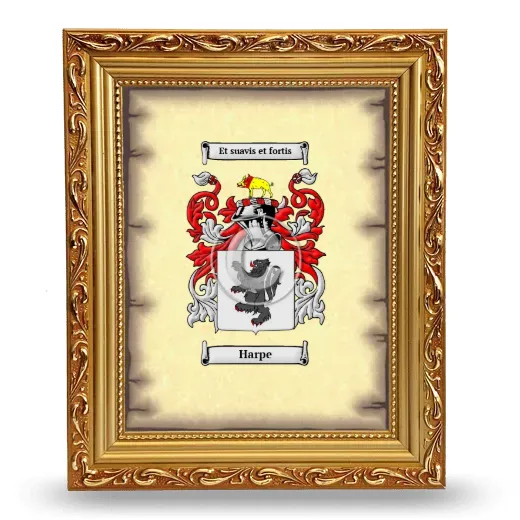 Harpe Coat of Arms Framed - Gold