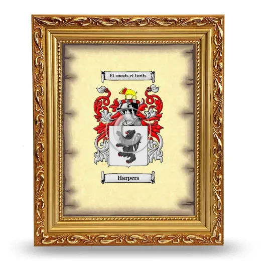 Harpers Coat of Arms Framed - Gold