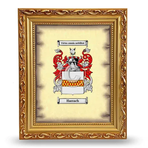 Harrach Coat of Arms Framed - Gold