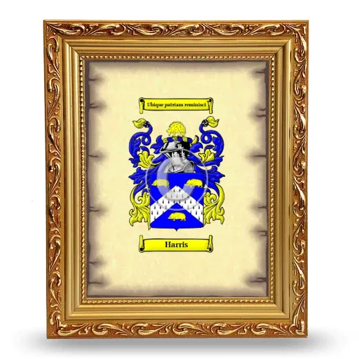 Harris Coat of Arms Framed - Gold