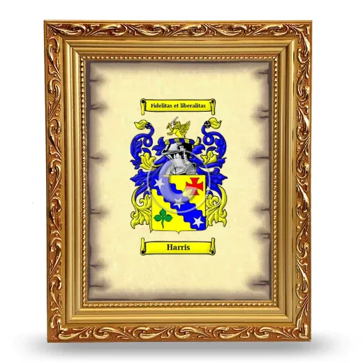 Harris Coat of Arms Framed - Gold