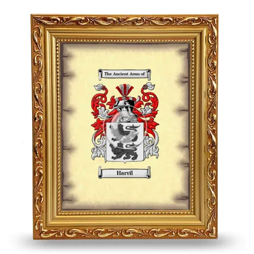 Harvil Coat of Arms Framed - Gold