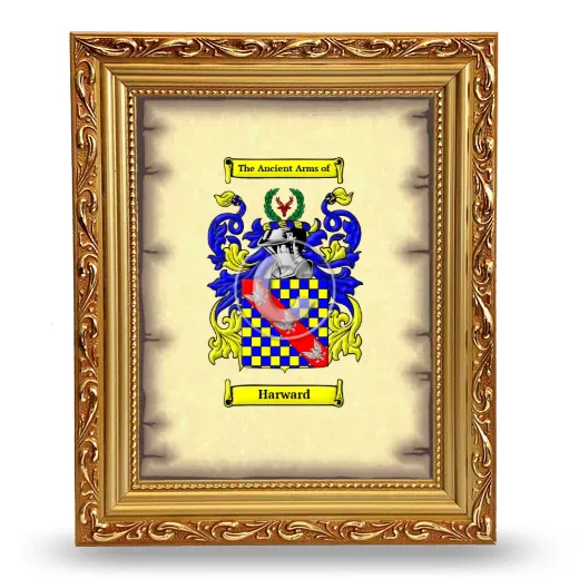 Harward Coat of Arms Framed - Gold