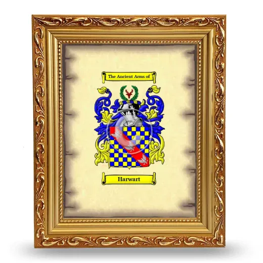 Harwart Coat of Arms Framed - Gold