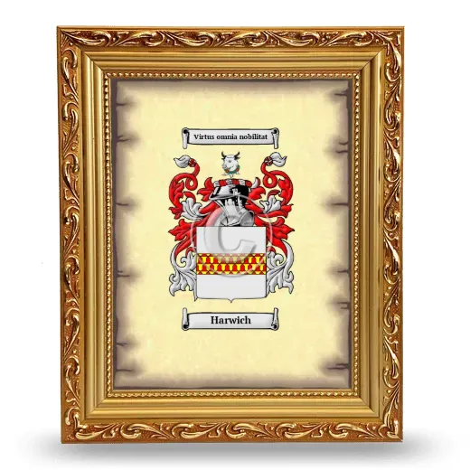 Harwich Coat of Arms Framed - Gold