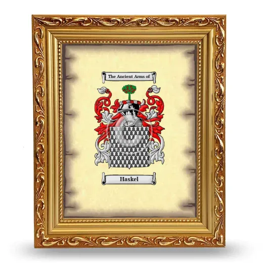 Haskel Coat of Arms Framed - Gold