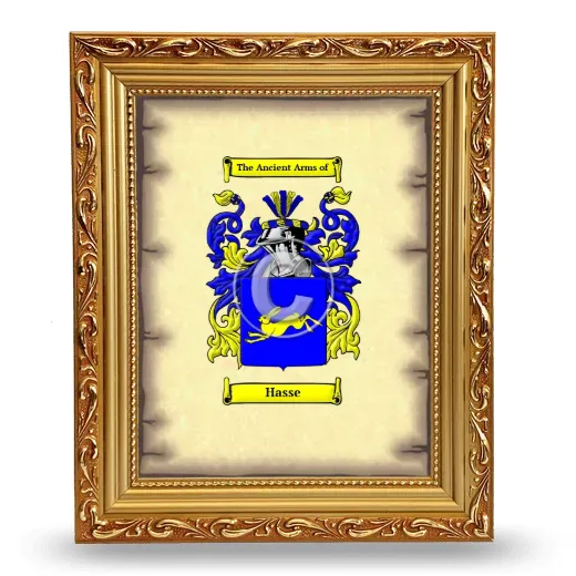 Hasse Coat of Arms Framed - Gold