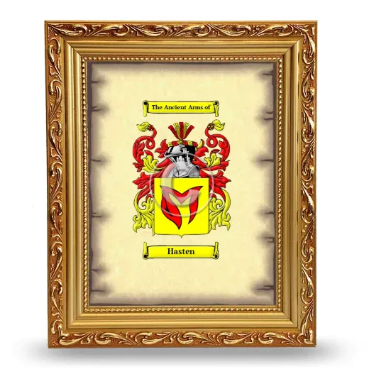 Hasten Coat of Arms Framed - Gold