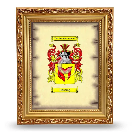 Hasting Coat of Arms Framed - Gold