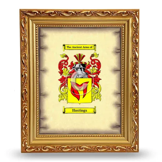 Hastings Coat of Arms Framed - Gold