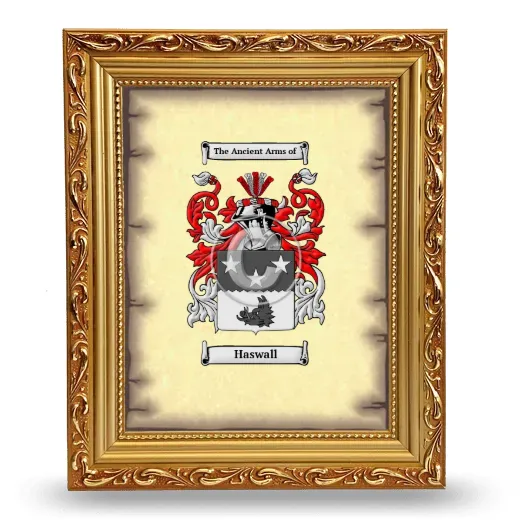 Haswall Coat of Arms Framed - Gold
