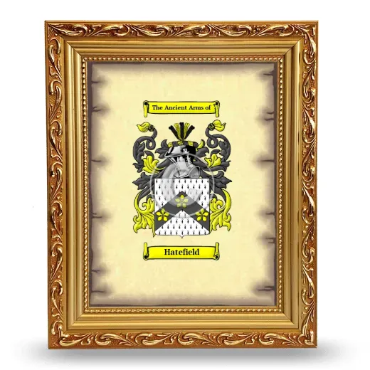 Hatefield Coat of Arms Framed - Gold
