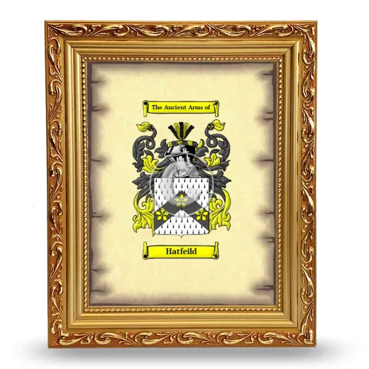 Hatfeild Coat of Arms Framed - Gold