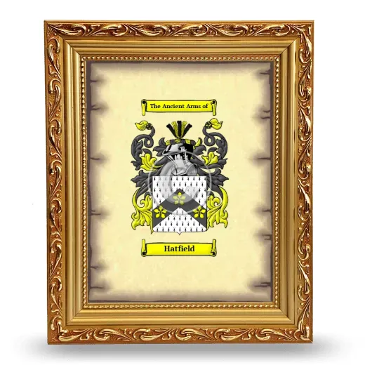 Hatfield Coat of Arms Framed - Gold