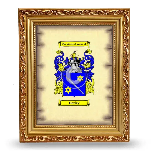 Hatley Coat of Arms Framed - Gold