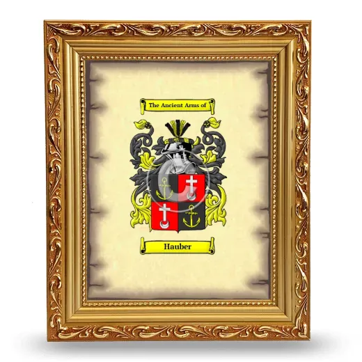 Hauber Coat of Arms Framed - Gold