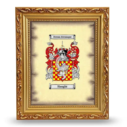 Haught Coat of Arms Framed - Gold
