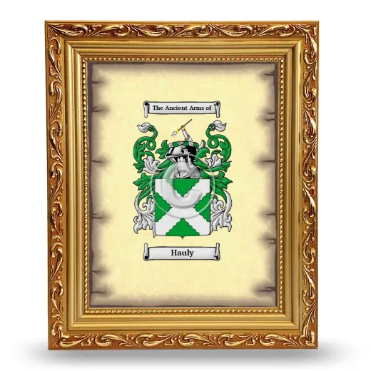 Hauly Coat of Arms Framed - Gold