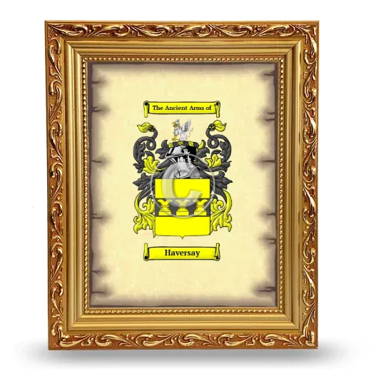 Haversay Coat of Arms Framed - Gold