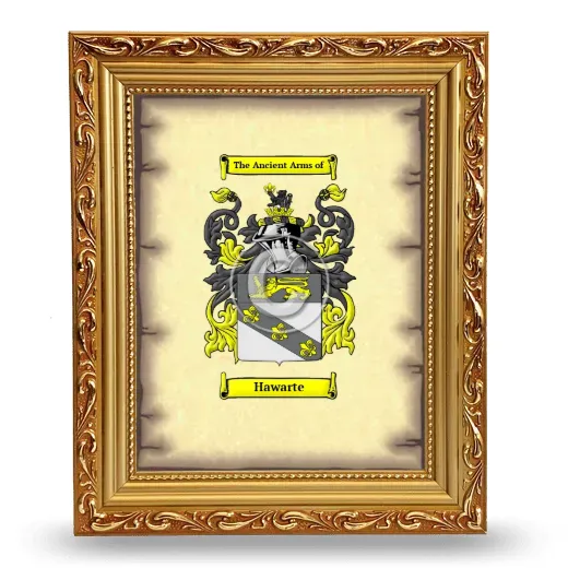 Hawarte Coat of Arms Framed - Gold