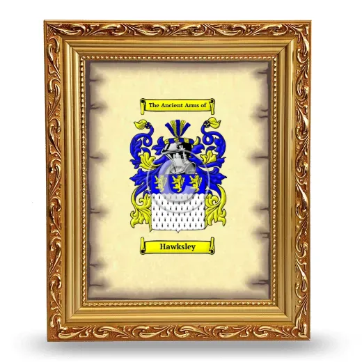 Hawksley Coat of Arms Framed - Gold