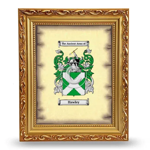 Hawley Coat of Arms Framed - Gold