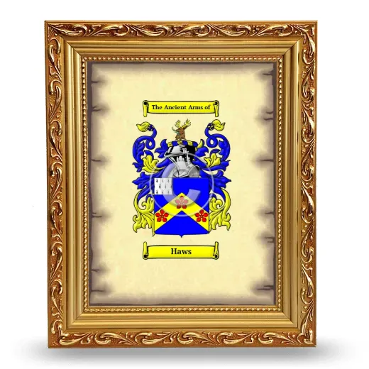 Haws Coat of Arms Framed - Gold