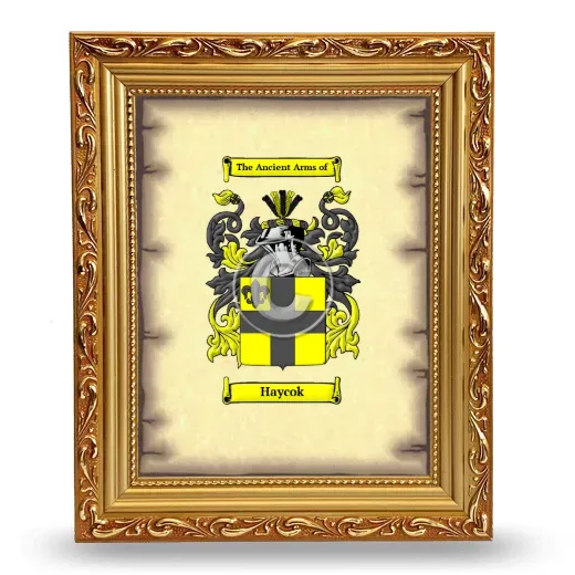 Haycok Coat of Arms Framed - Gold