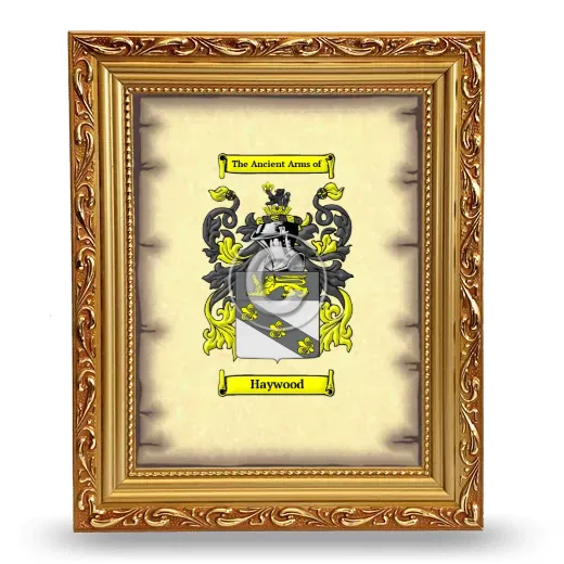 Haywood Coat of Arms Framed - Gold