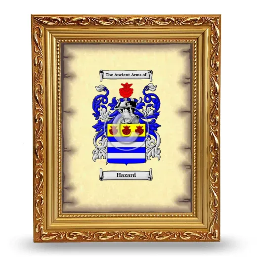 Hazard Coat of Arms Framed - Gold