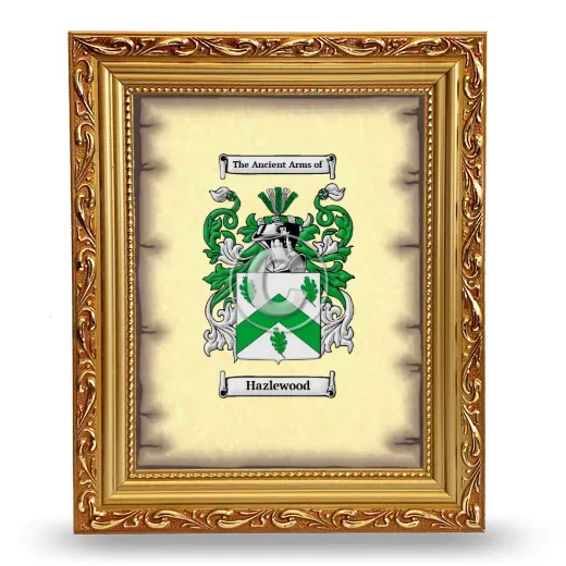 Hazlewood Coat of Arms Framed - Gold
