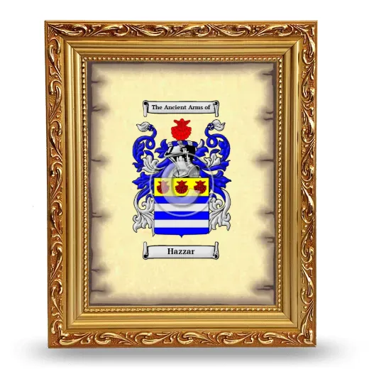 Hazzar Coat of Arms Framed - Gold
