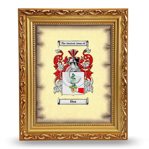 Hea Coat of Arms Framed - Gold