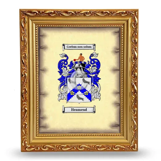 Heamend Coat of Arms Framed - Gold